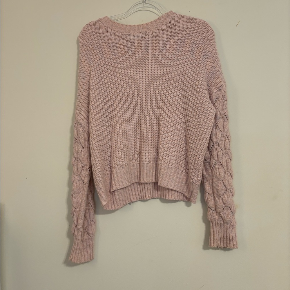 SHEIN Blush Pink Cable Knit Sweater